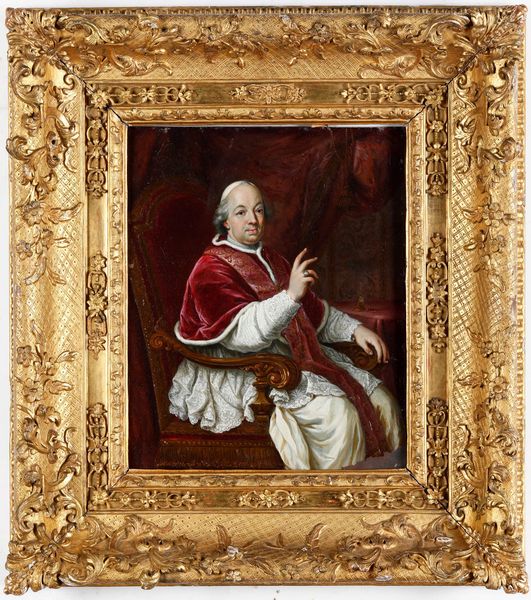 Scuola romana del XVIII secolo Ritratto di Pio VI  - Asta Dipinti Antichi - Associazione Nazionale - Case d'Asta italiane