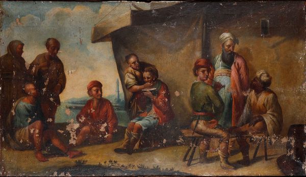 Scuola del XVIII secolo Scena di genere  - Asta Dipinti Antichi - Associazione Nazionale - Case d'Asta italiane