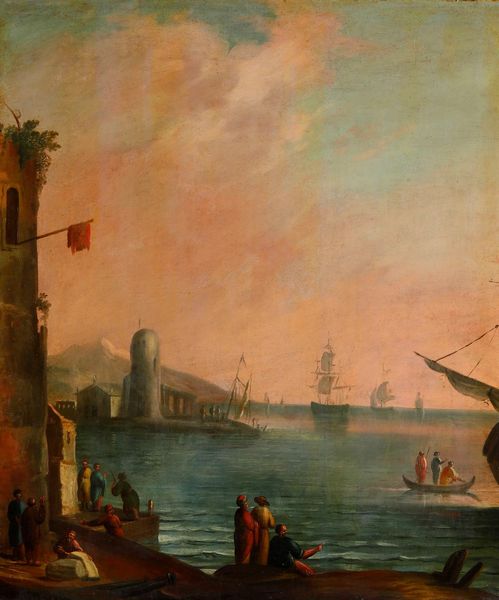 Scuola del XVIII secolo Veduta di porto  - Asta Dipinti Antichi - Associazione Nazionale - Case d'Asta italiane
