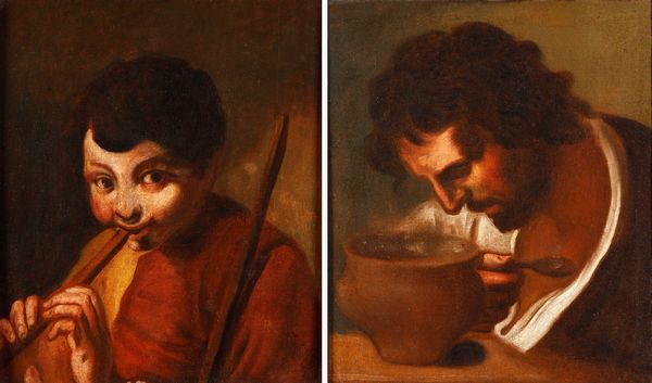 Domenico Maggiotto : Figure di popolani  - Asta Dipinti Antichi - Associazione Nazionale - Case d'Asta italiane