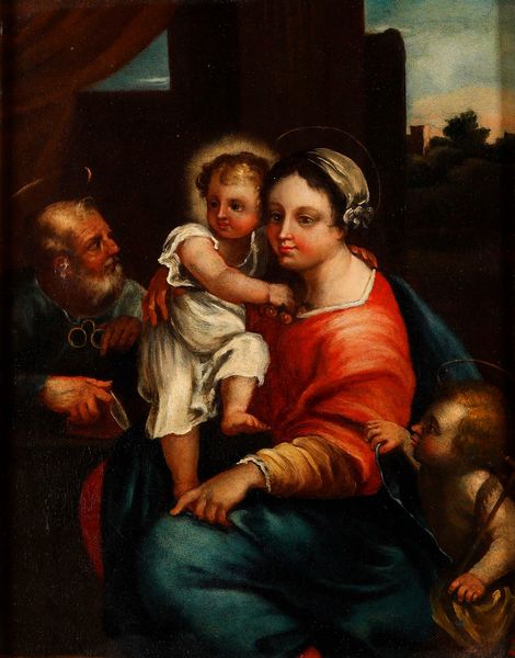 Scuola emiliana del XVII secolo Sacra Famiglia con San Giovannino  - Asta Dipinti Antichi - Associazione Nazionale - Case d'Asta italiane