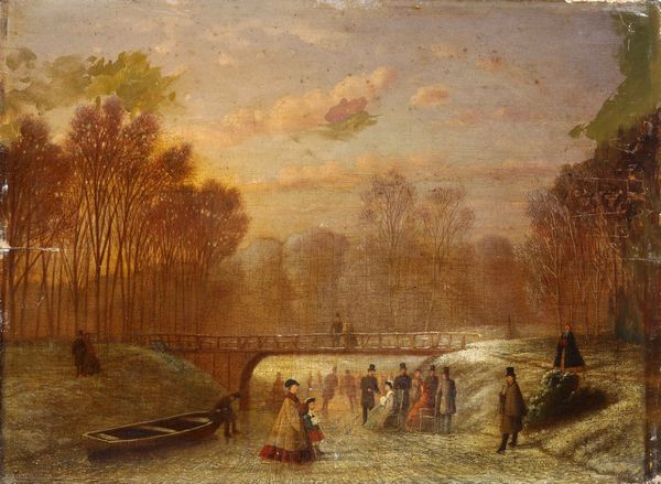 Scuola del XIX secolo Paesaggio invernale con figure  - Asta Dipinti Antichi - Associazione Nazionale - Case d'Asta italiane