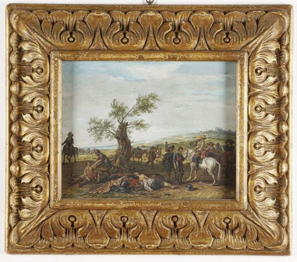 Scuola del XVIII secolo Riposo delle truppe  - Asta Dipinti Antichi - Associazione Nazionale - Case d'Asta italiane