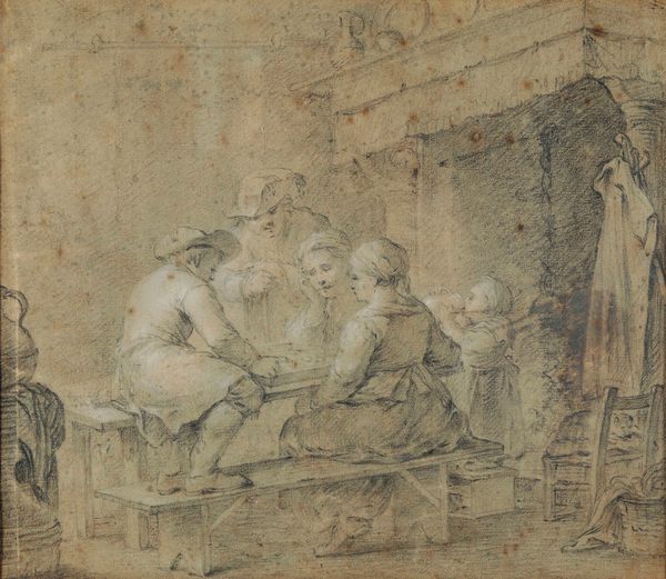 Scuola del XVIII secolo Interno di osteria  - Asta Dipinti Antichi - Associazione Nazionale - Case d'Asta italiane