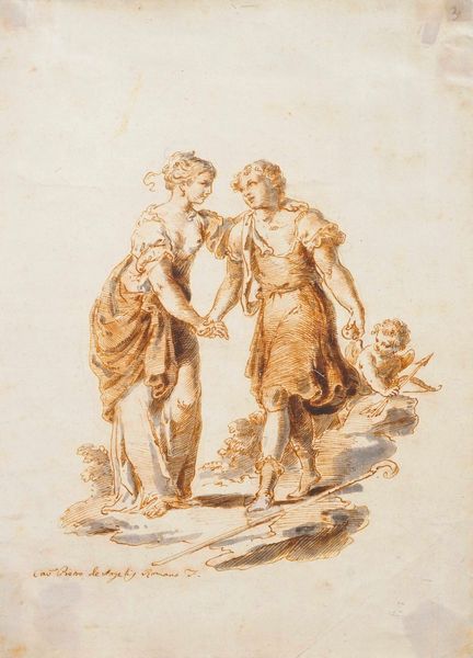 Pietro De Angelis (attivo nel XVIII secolo) : Giudizio di Paride  - Asta Dipinti Antichi - Associazione Nazionale - Case d'Asta italiane