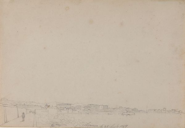 Scuola del XVIII/XIX secolo Veduta di Livorno dal porto  - Asta Dipinti Antichi - Associazione Nazionale - Case d'Asta italiane