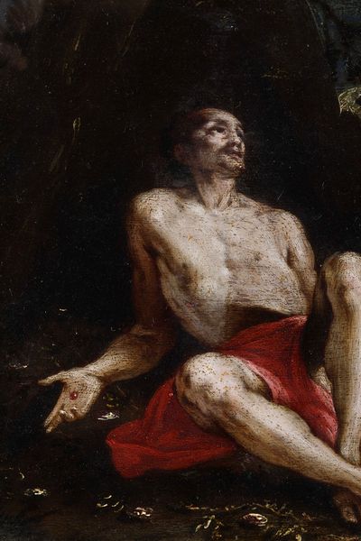 Scuola del XVII secolo Le tentazioni di Sant'Antonio Abate  - Asta Dipinti Antichi - Associazione Nazionale - Case d'Asta italiane