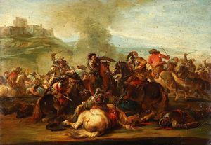 Jaques Courtois detto il Borgognone - Scontro di cavalleria