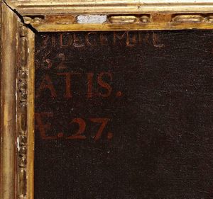 Scuola del XVII secolo Ritratto di gentiluomo con stemma  - Asta Dipinti Antichi - Associazione Nazionale - Case d'Asta italiane