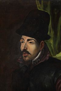 Nei modi della pittura veneta del XVI secolo Ritratto di gentiluomo con cappello  - Asta Dipinti Antichi - Associazione Nazionale - Case d'Asta italiane