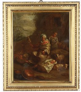 Francesco Londonio - Paesaggio con contadini