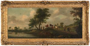 Adriaen Van de Velde - Paesaggio con pastori e armenti