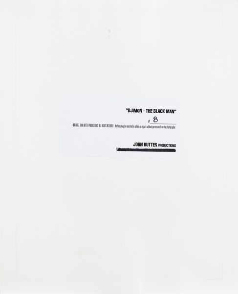 John Rutter : Djimon. The black man #8  - Asta Fotografia - Associazione Nazionale - Case d'Asta italiane
