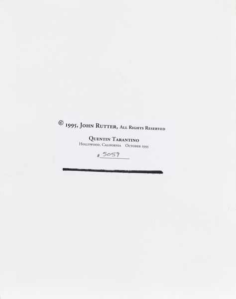 John Rutter : Quentin Tarantino  - Asta Fotografia - Associazione Nazionale - Case d'Asta italiane