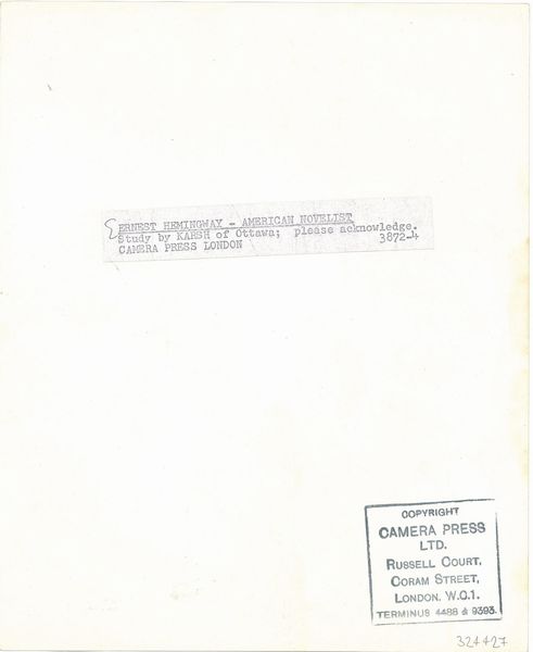 Yousuf Karsh Karsh of Ottawa : Ernest Hemingway  - Asta Fotografia - Associazione Nazionale - Case d'Asta italiane