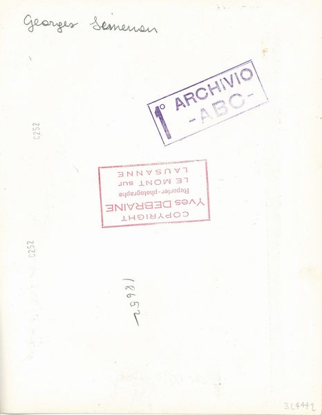 Yves Debraine : Georges Simenon  - Asta Fotografia - Associazione Nazionale - Case d'Asta italiane