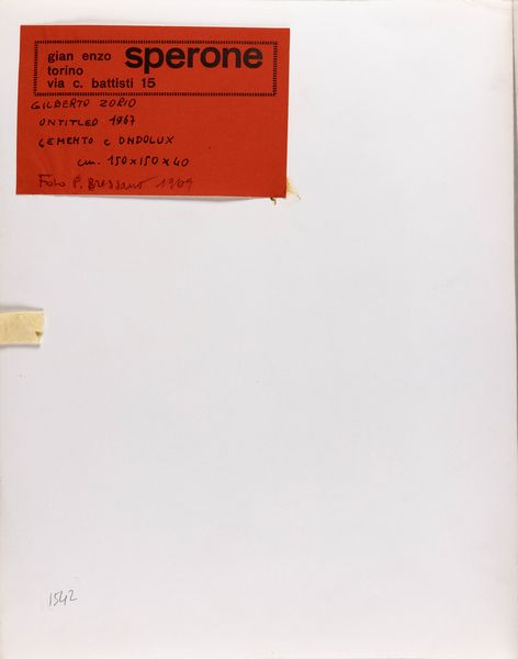 Paolo Bressan : Gilberto Zorio  - Asta Fotografia - Associazione Nazionale - Case d'Asta italiane