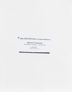 John Rutter : Quentin Tarantino  - Asta Fotografia - Associazione Nazionale - Case d'Asta italiane