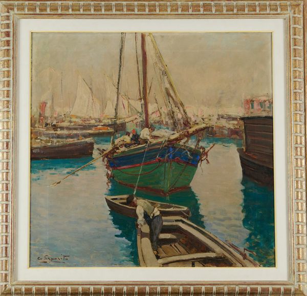 Gaetano Esposito : Barche al porto  - Asta Asta di Arte Moderna e Contemporanea  - Associazione Nazionale - Case d'Asta italiane