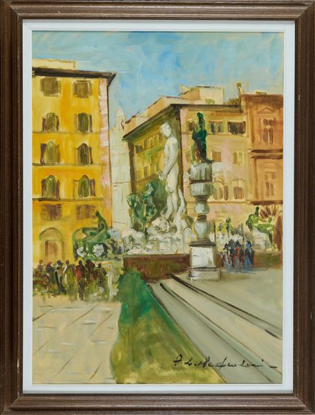 Osman Lorenzo De Scolari : Scorcio di piazza  - Asta Asta di Arte Moderna e Contemporanea  - Associazione Nazionale - Case d'Asta italiane