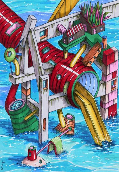 Nico Fedi : Uscita di emrgenza  - Asta Asta di Arte Moderna e Contemporanea  - Associazione Nazionale - Case d'Asta italiane