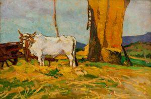 Carlo Domenici - Mucca e pagliaio