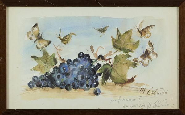 MARIO CALANDRI : Uva e farfalle  - Asta Arte Moderna e Contemporanea - Associazione Nazionale - Case d'Asta italiane