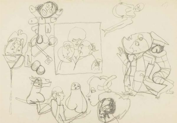 MINO MACCARI : Mussolini non entra nell'imbuto ed altri bozzetti  - Asta Arte Moderna e Contemporanea - Associazione Nazionale - Case d'Asta italiane