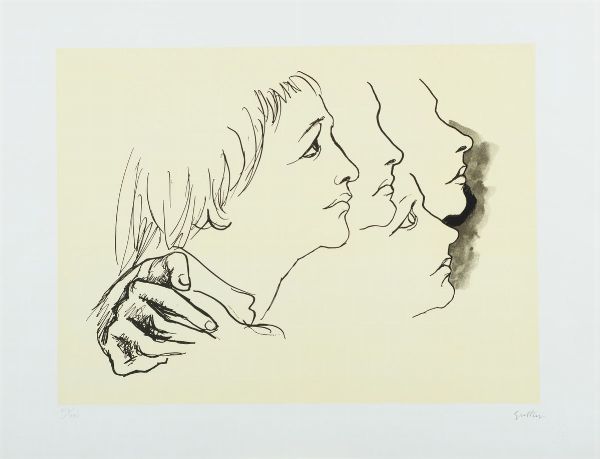 Renato Guttuso : Volti  - Asta Arte Moderna e Contemporanea - Associazione Nazionale - Case d'Asta italiane