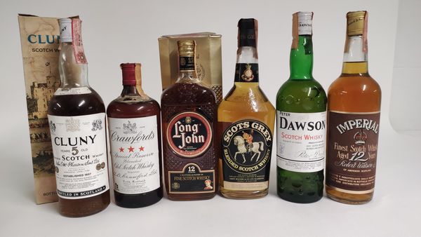 Cluny, Crawford's, Dawson, Long John, Imperial, Scots Grey, Scotch Whisky  - Asta Spring Wines and Spirits - Associazione Nazionale - Case d'Asta italiane