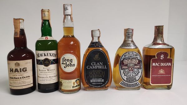 Haig, Mackenzie, Long John, Mac Dugan, Excalibur, Clan Campbell, Scotch Whisky  - Asta Spring Wines and Spirits - Associazione Nazionale - Case d'Asta italiane