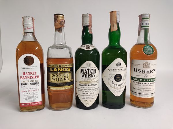Hankey Bannister, Langs, Match, Seven Eleven, Usher's, Scotch Whisky  - Asta Spring Wines and Spirits - Associazione Nazionale - Case d'Asta italiane