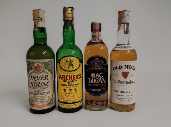 Inver House, Archer's, Mac Dugan, Old Mull, Scotch Whisky  - Asta Spring Wines and Spirits - Associazione Nazionale - Case d'Asta italiane