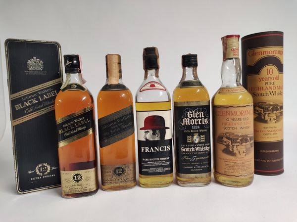 Johnnie Walker, Francis, Glen Morris, Glenmorangie, Malt & Scotch Whisky  - Asta Spring Wines and Spirits - Associazione Nazionale - Case d'Asta italiane