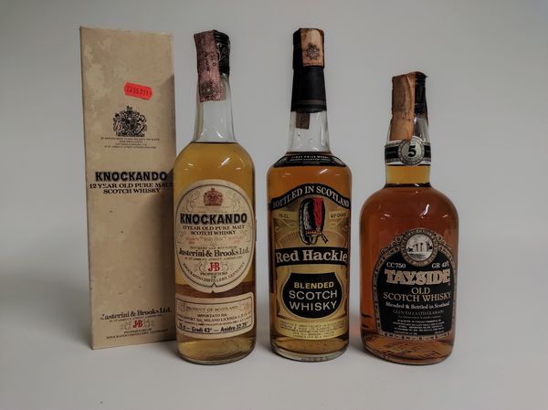Tayside, Red Hackle, Knockando, Malt & Scotch Whisky  - Asta Spring Wines and Spirits - Associazione Nazionale - Case d'Asta italiane