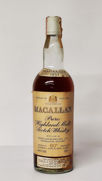 The Macallan 1957, Pure Highland Malt Scotch Whisky  - Asta Spring Wines and Spirits - Associazione Nazionale - Case d'Asta italiane