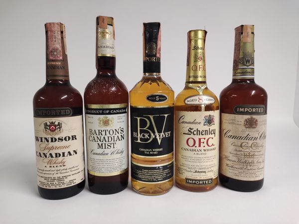 Windsor, Barton's, Black Velvet, Schenley, Canadian Club, Canadian Whisky  - Asta Spring Wines and Spirits - Associazione Nazionale - Case d'Asta italiane