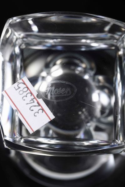 Otto bicchieri e una bottiglia.<BR>Repubblica Ceca, Manifattura Moser, seconda met del XX secolo.  - Asta  Arredi per la tavola - Associazione Nazionale - Case d'Asta italiane