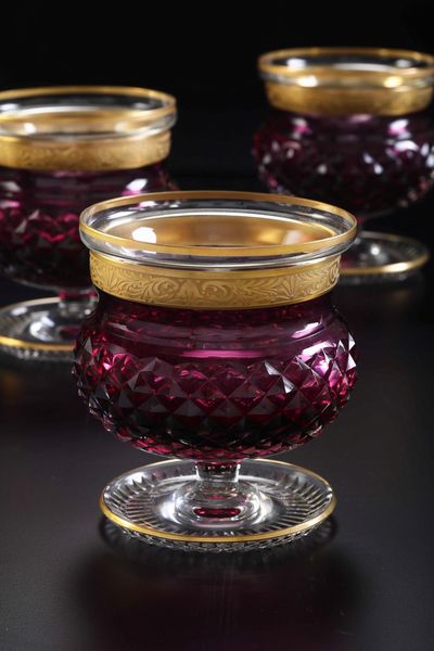 Sei portacaviale.<BR>Boemia (?), XX secolo.  - Asta  Arredi per la tavola - Associazione Nazionale - Case d'Asta italiane