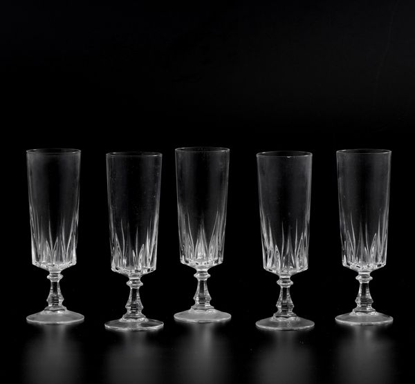 Cinque fltes, XX secolo.  - Asta  Arredi per la tavola - Associazione Nazionale - Case d'Asta italiane