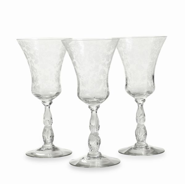 Tre calici, XX secolo.<BR>  - Asta  Arredi per la tavola - Associazione Nazionale - Case d'Asta italiane