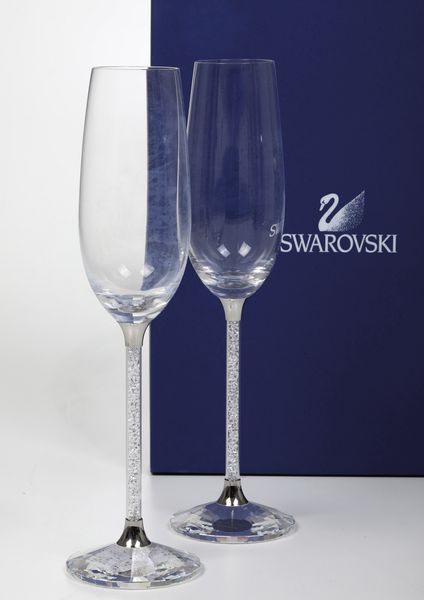 Coppia di calici.<BR>Manifattura Swarovski, fine del XX secolo.  - Asta  Arredi per la tavola - Associazione Nazionale - Case d'Asta italiane