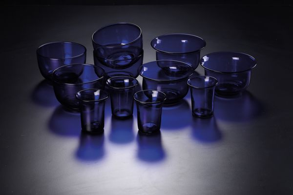 Sette ciotole e quattro bicchieri.<BR>Francia, Manifattura Baccarat, primi del XX secolo.  - Asta  Arredi per la tavola - Associazione Nazionale - Case d'Asta italiane