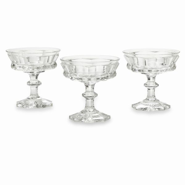 Sei coppe da champagne con monogramma EC, XIX secolo.<BR>  - Asta  Arredi per la tavola - Associazione Nazionale - Case d'Asta italiane