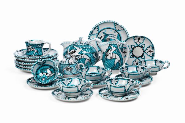 Servizio da t.<BR>Orvieto, Manifattura di Ilario Ciaurro, 1928-1938.  - Asta  Arredi per la tavola - Associazione Nazionale - Case d'Asta italiane