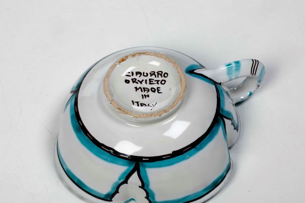 Servizio da t.<BR>Orvieto, Manifattura di Ilario Ciaurro, 1928-1938.  - Asta  Arredi per la tavola - Associazione Nazionale - Case d'Asta italiane