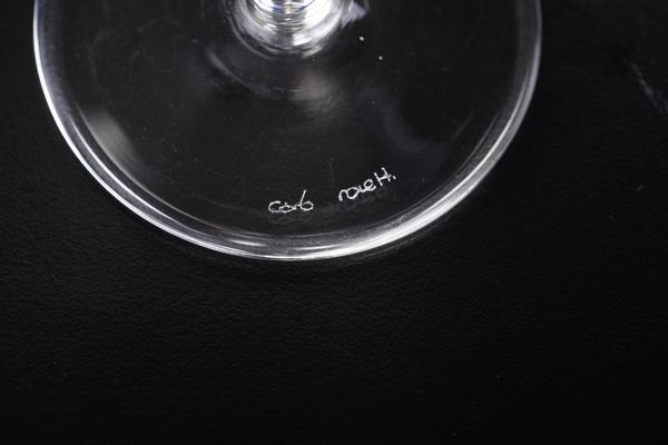 Sei bicchieri da Martini.<BR>Murano, Manifattura di Carlo Moretti, seconda met del XX secolo.<BR>  - Asta  Arredi per la tavola - Associazione Nazionale - Case d'Asta italiane