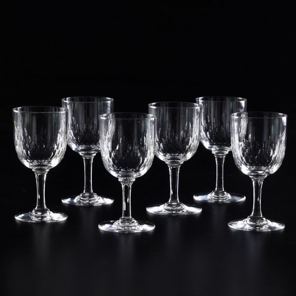 Sei calici Richelieu.<BR>Francia, Manifattura Baccarat, primi del XX secolo.  - Asta  Arredi per la tavola - Associazione Nazionale - Case d'Asta italiane