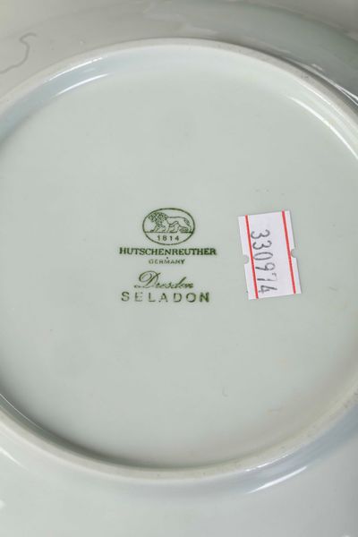 Servizio da tavola Seladon.<BR>Germania, Manifattura Hutschenreuther, seconda met XX secolo.  - Asta  Arredi per la tavola - Associazione Nazionale - Case d'Asta italiane