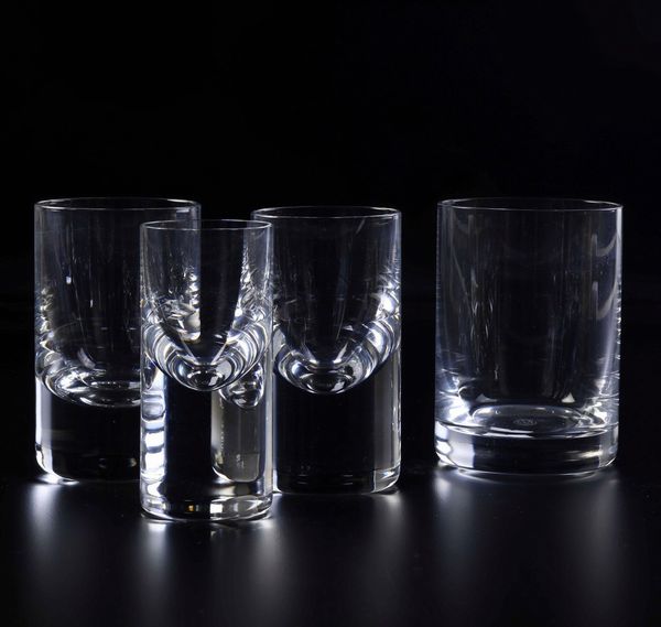 Nove Tumbler da bar.<BR>Francia, Manifattura Baccarat, seconda met del XX secolo.  - Asta  Arredi per la tavola - Associazione Nazionale - Case d'Asta italiane